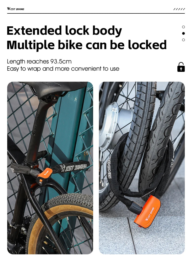 CowLost | sporting-goods-west-biking-wear-resistant-anti-slip-bicycle-chain-lock |10
