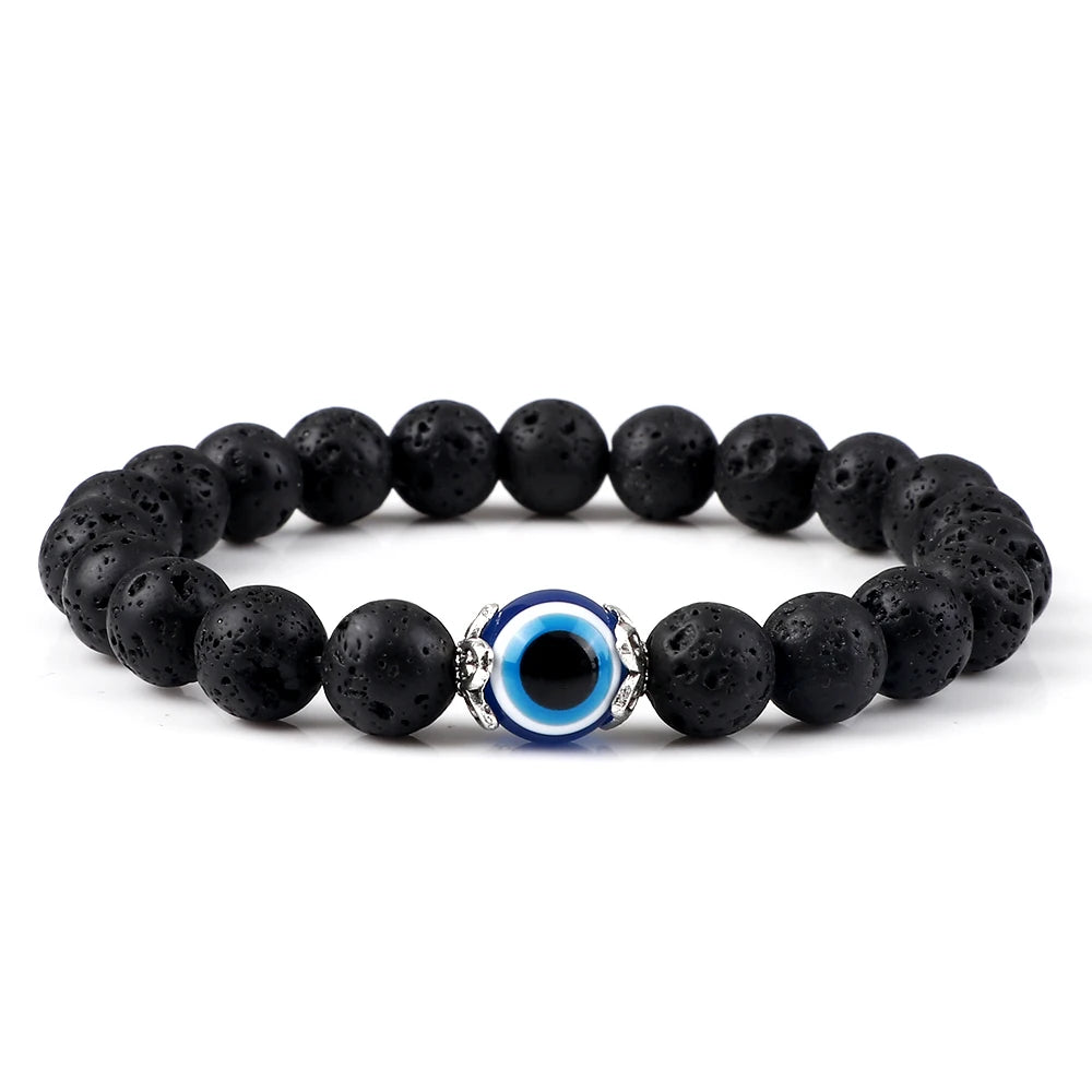 CowLost | badge-pass-holders-mens-natural-volcanic-rock-7-chakra-healing-bracelet |15