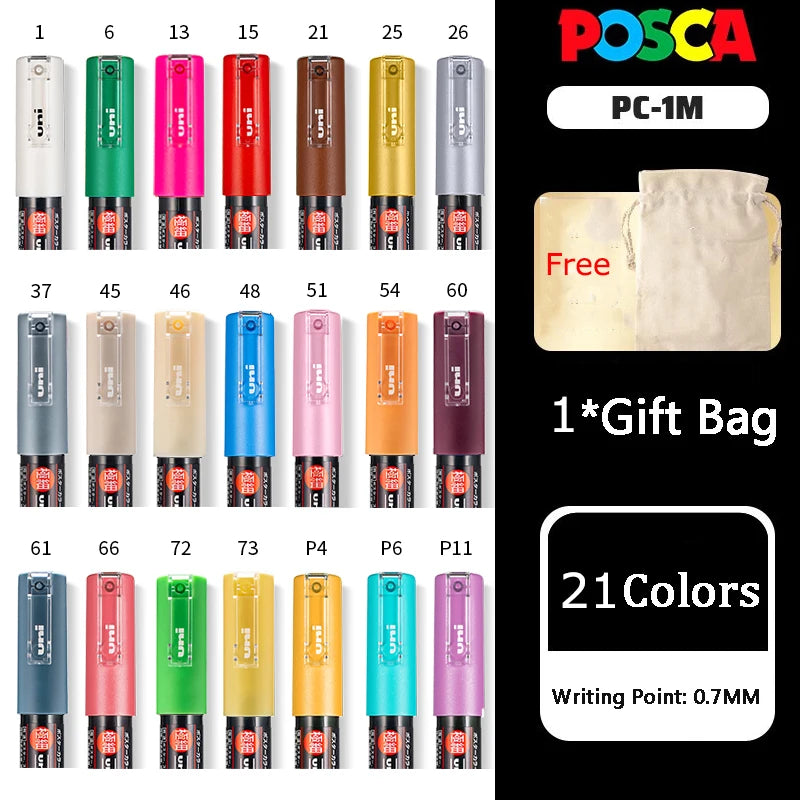 CowLost | product_id-uni-posca-paint-marker-pens-set-pc-1m-pc-3m-pc-5m-pc-8k-pc-17k-16-colors-art-markers-for-graffiti-drawing |55