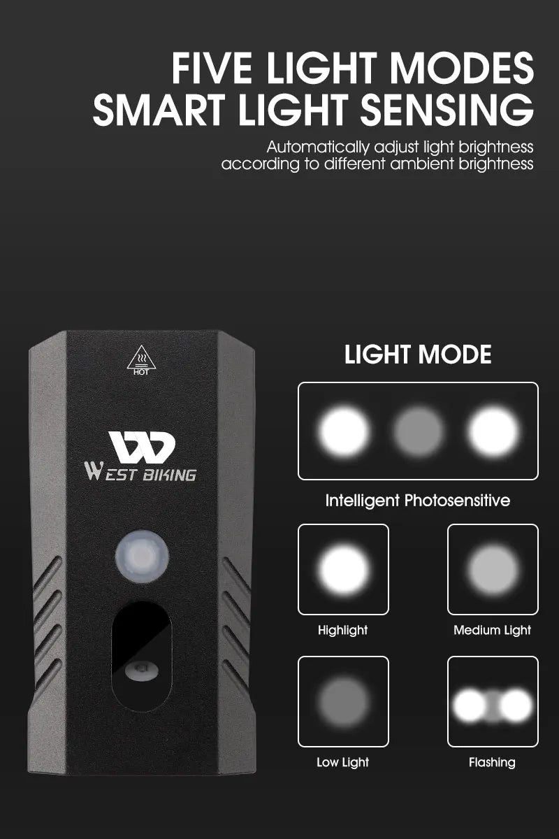 CowLost | west-biking-bike-front-light-induction-bicycle-bright-light-usb-charging-flashlight-cycling-waterproof-torch-bike-headlight |38