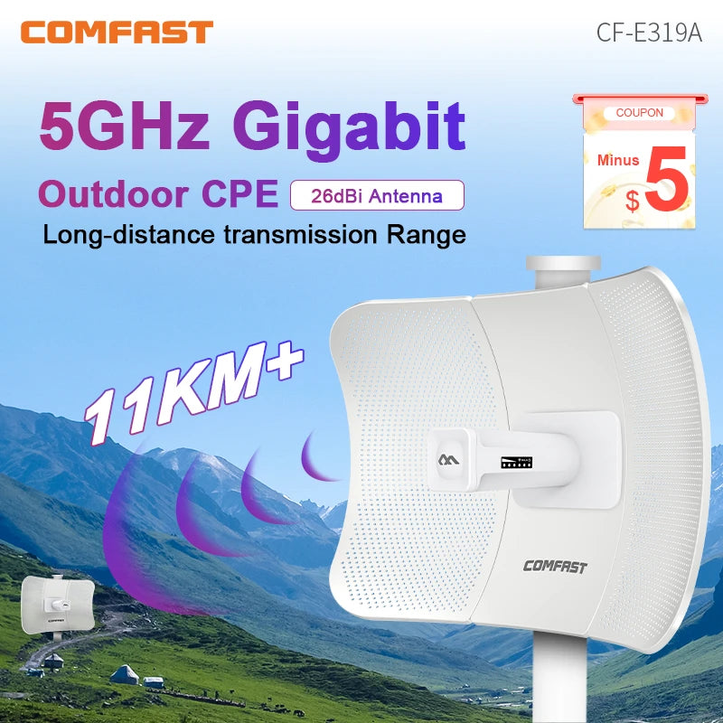 CowLost | comfast-outdoor-access-point-900mbps-long-range-cpe-5ghz-wireless-bridge |1