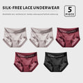 CowLost | product_id-fallsweet-5-pack-plus-size-women-s-floral-lace-seamless-briefs-with-letter-embroidery |10