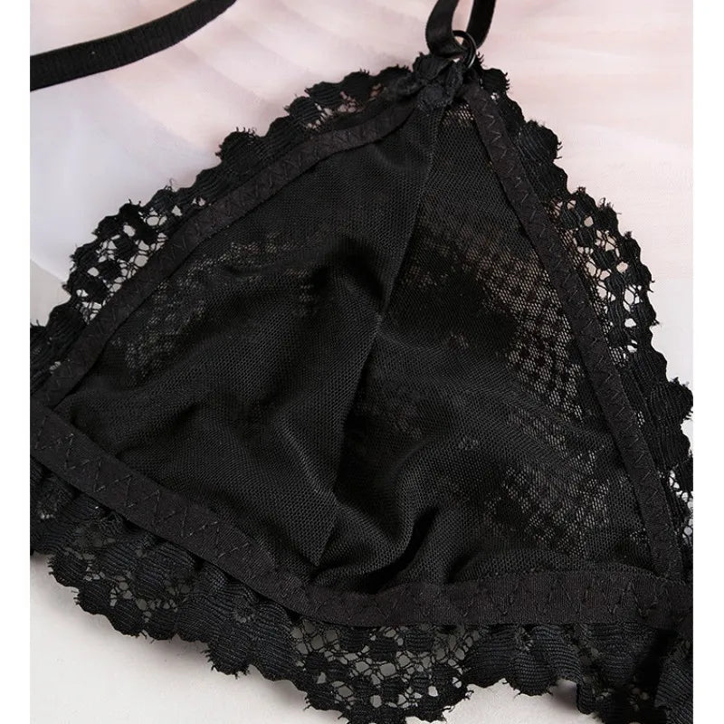 CowLost | product_id-wireless-lace-push-up-backless-bralette-for-women-non-wire-solid-color-bra |3