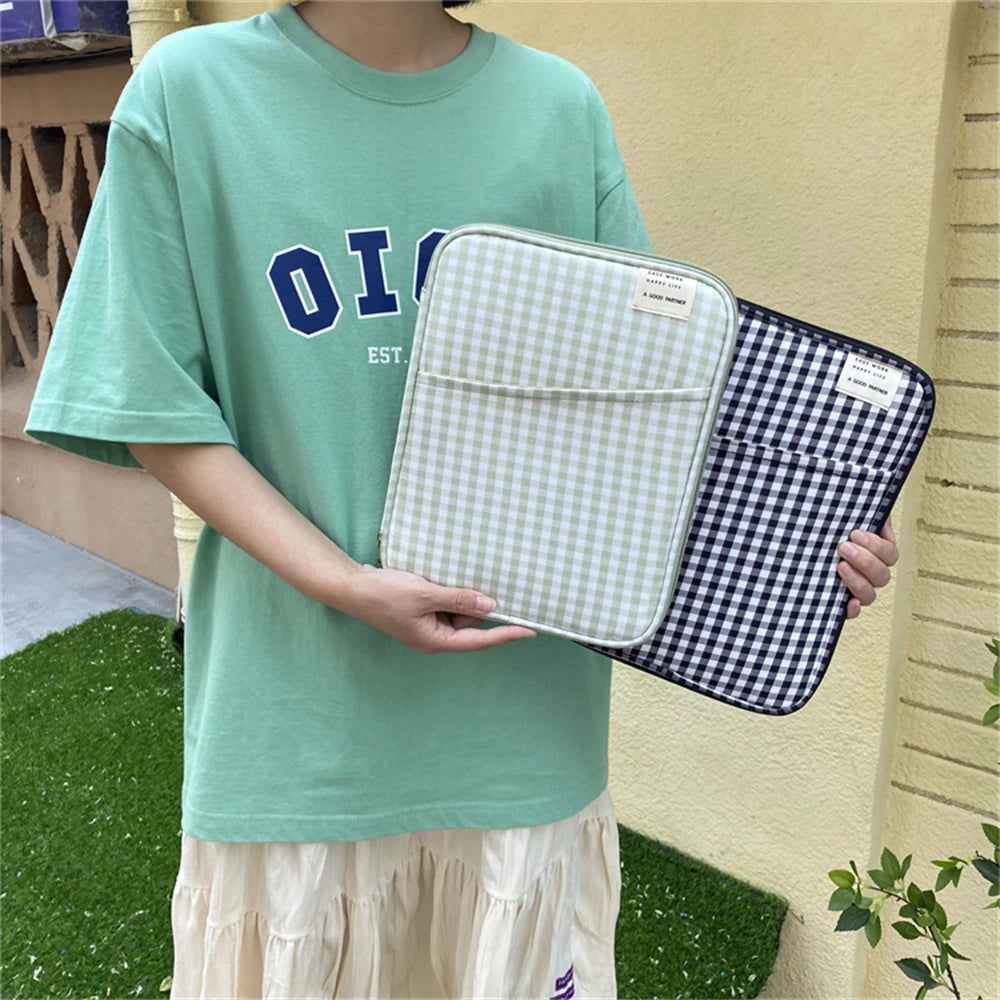 CowLost | grid-cases-tablet-sleeve-bag-7-9-12-9-inch-handbag-for-ipad-pro-samsung-xiaomi |19