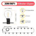 Mexllex G40 LED Globe String Lights Outdoor Waterproof Plug-In Garland Lamp for Christmas Party Garden Decor