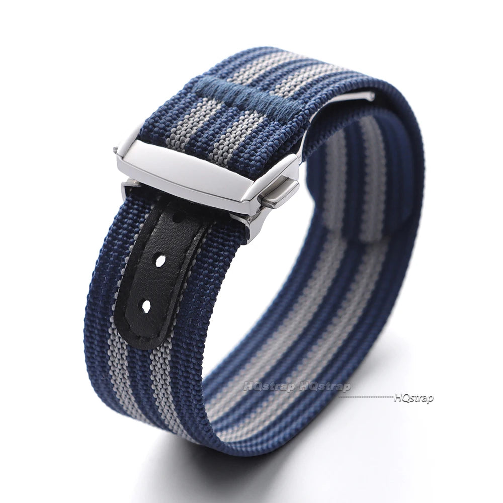 CowLost | product_id-20mm-ribbed-nylon-watch-strap-for-omega-swatch-moonswatch-with-stainless-steel-folding-buckle-unisex-sport-replacement-band |15