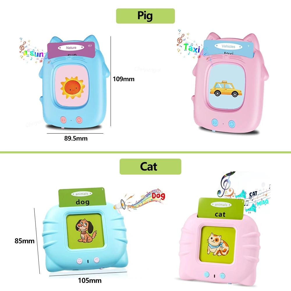 Talking Flashcards Learning Machine with Audio for Toddlers - English, Spanish, Italian, Arabic Educational Toy Gift
