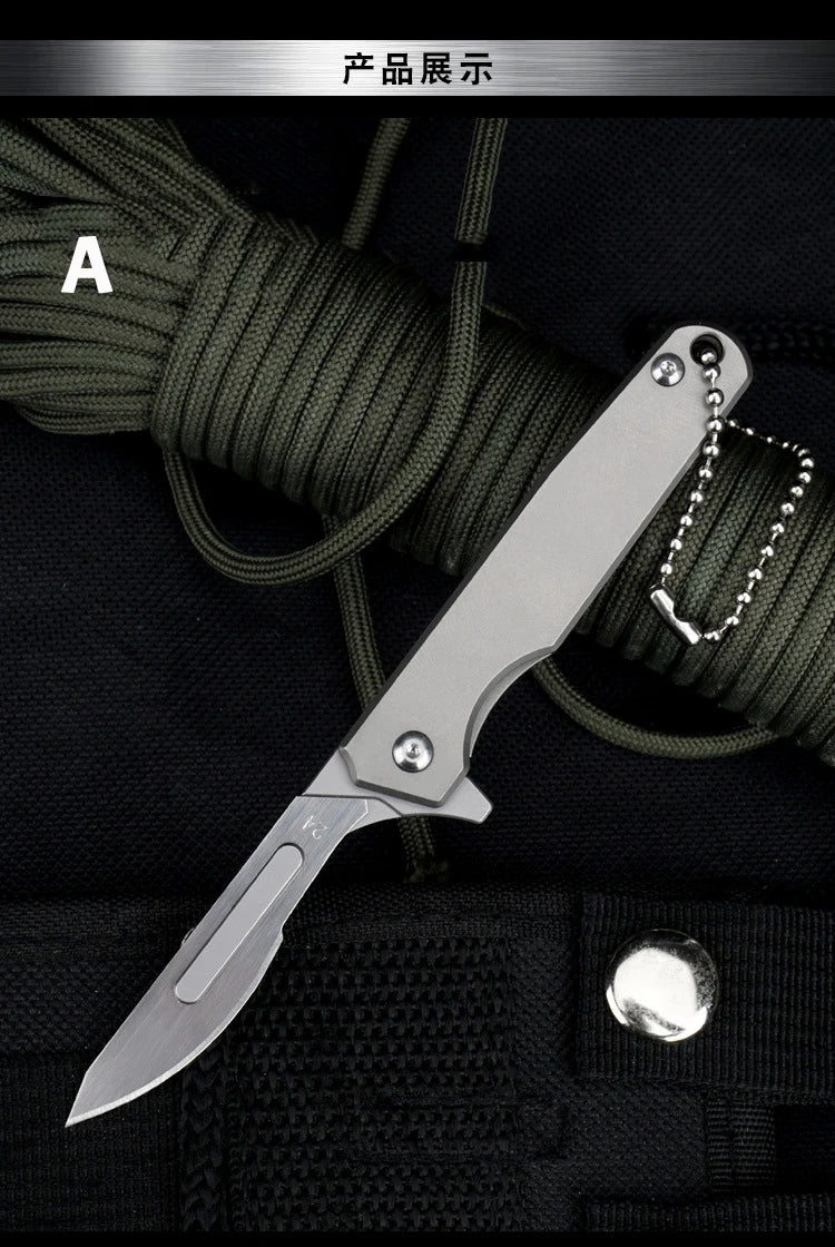 CowLost | tools-upgrade-titanium-alloy-folding-scalpel-with-replaceable-blades |12