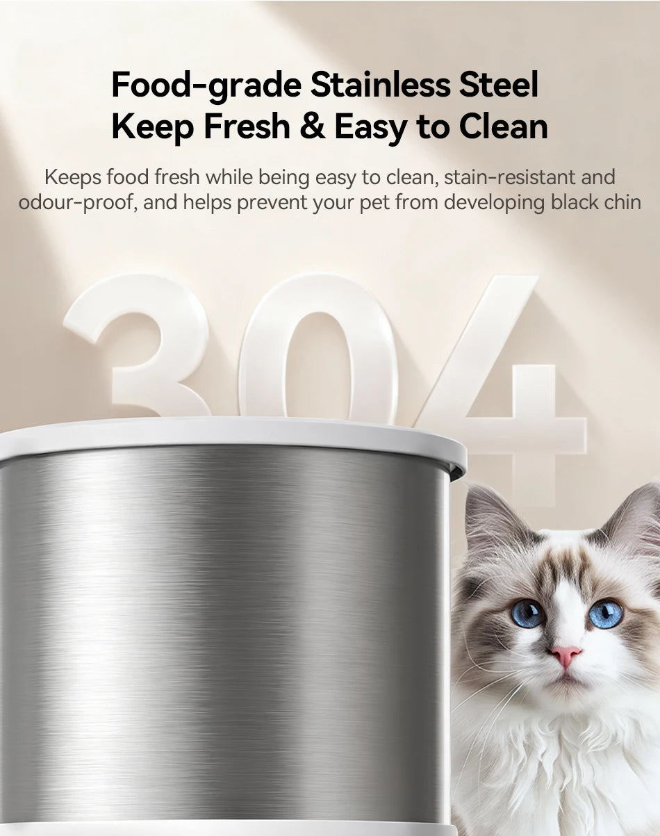 CowLost | cat-food-rojeco-4-5l-stainless-steel-smart-cat-feeder-with-wifi-app-and-voice-control |9