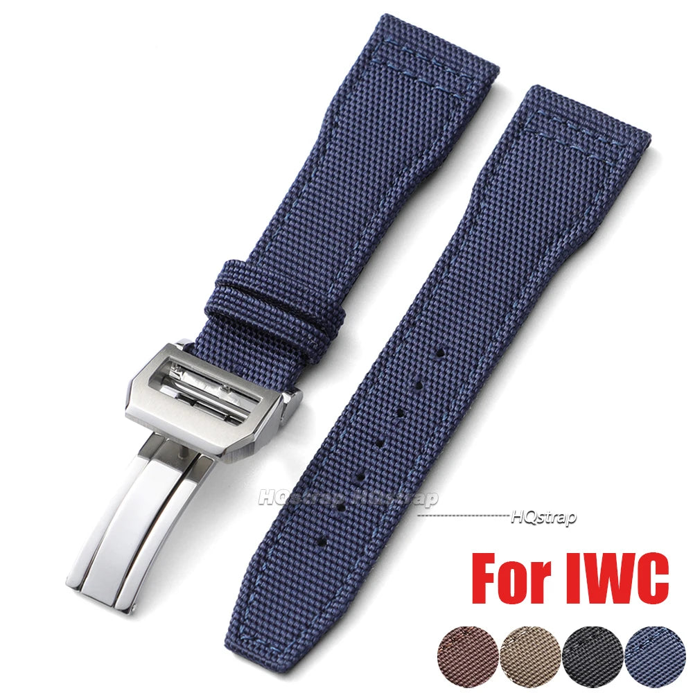 CowLost | bracelets-product_id-hqstrap-nylon-canvas-watch-strap-for-iwc-pilot-20-22mm-folding-buckle-unisex |9
