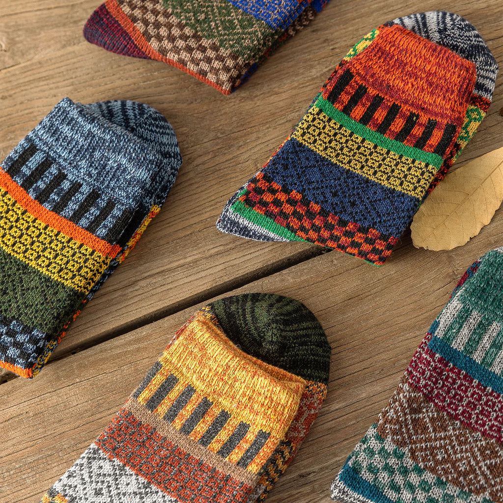 CowLost | sporting-goods-5-pairs-winter-vintage-thick-warm-socks |2