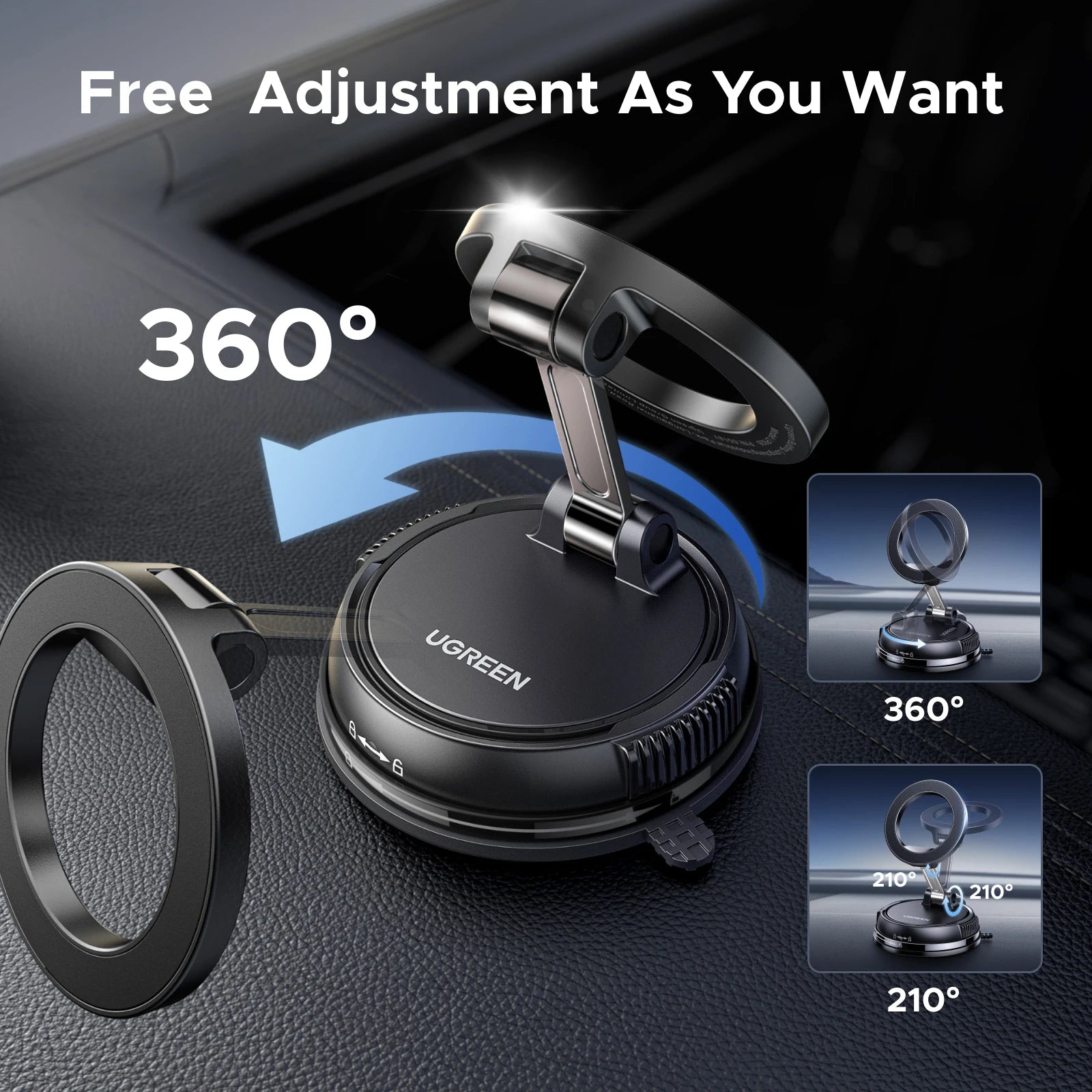 CowLost | ugreen-magnetic-car-phone-holder-dashboard-suction-cup-360 |2