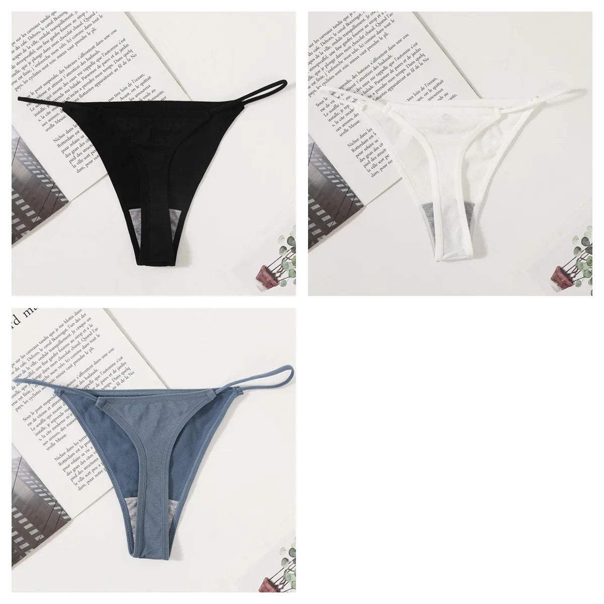 CowLost | product_id-3pcs-women-low-rise-seamless-g-string-thong-panty-set |30
