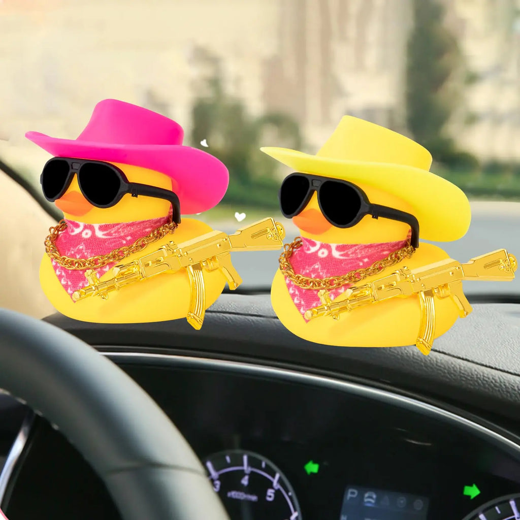 CowLost | product_id-rubber-duck-car-dashboard-ornament-with-cowboy-hat-and-sunglasses |6