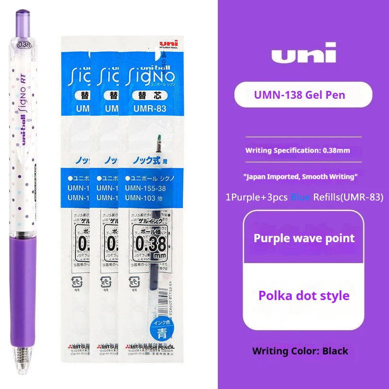 CowLost | product_id-uni-ball-signo-umn-138s-limited-polka-dot-gel-pen-0-38mm-retractable-fine-point-assorted-colors |35