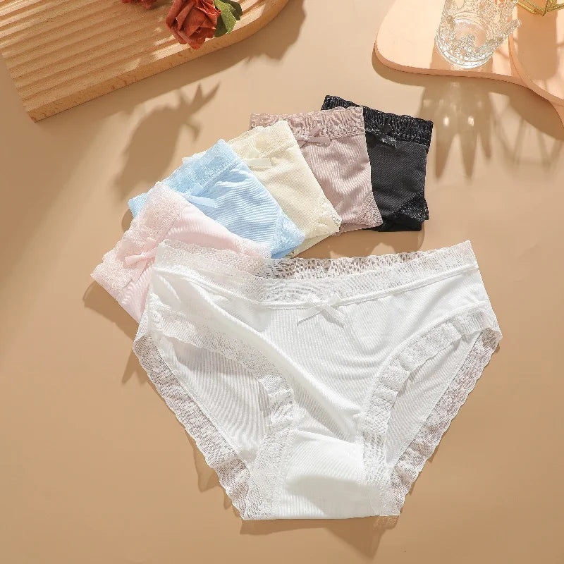 CowLost | activewear-pants-3pcs-seamless-ice-silk-lace-panties-set |10