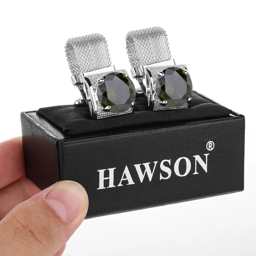 CowLost | clothing-accessories-hawson-mens-silver-birthstone-crystal-cufflinks-luxury |5