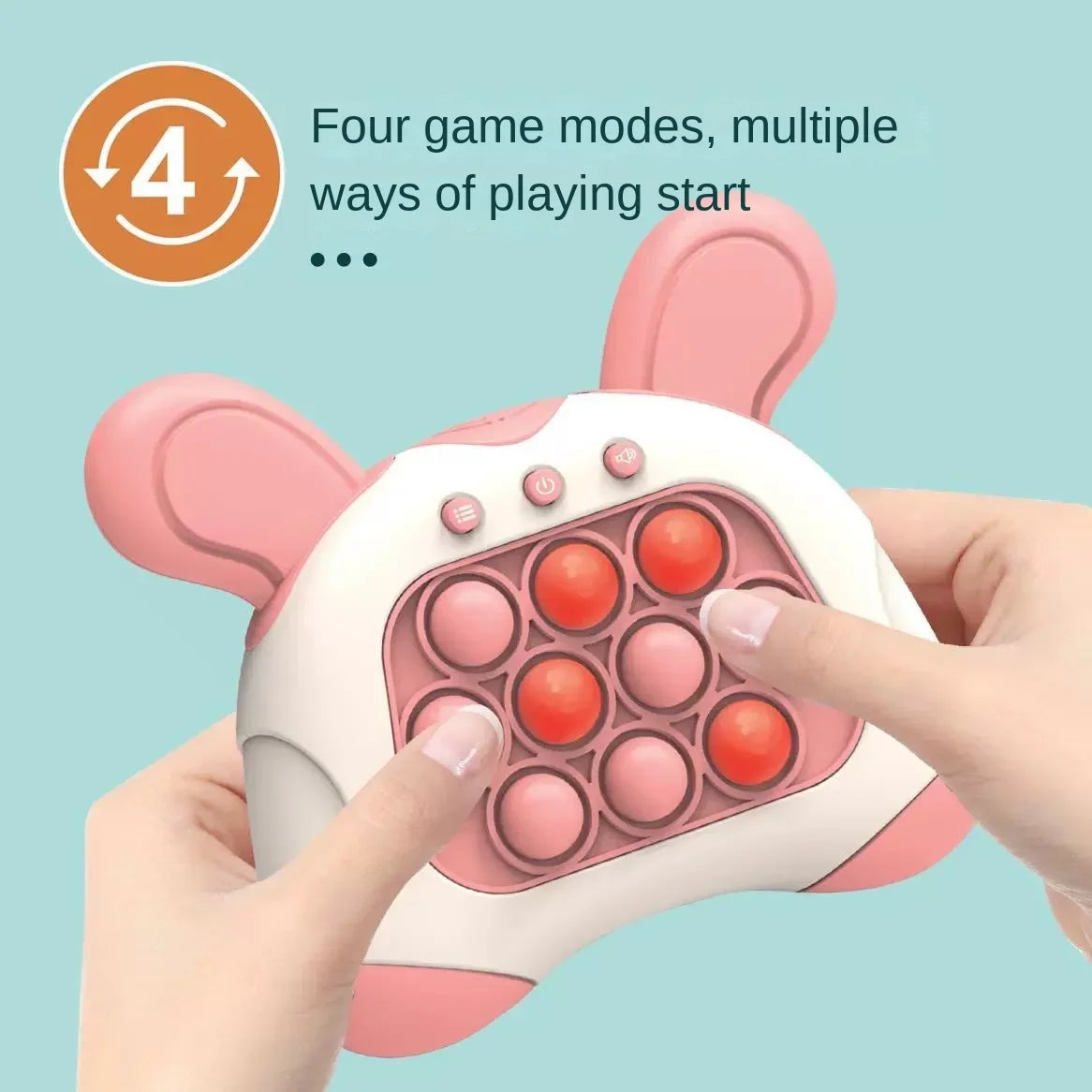 Children's Quick Push Pop Light-Up Electronic Bubble Whack-a-Mouse Game Toy Decompress Christmas Gift