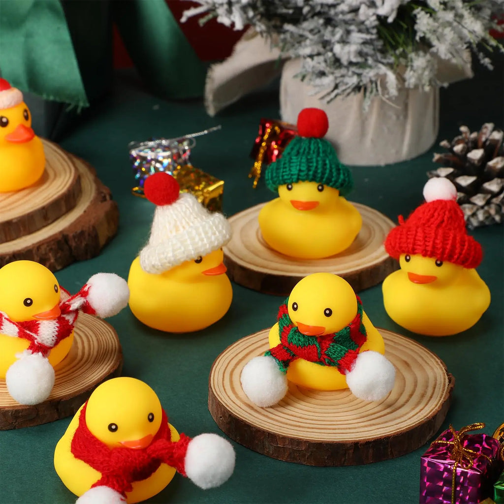 CowLost | product_id-100-pack-christmas-rubber-duck-toys-bulk-multi-style-winter-bath-ducks-santa-claus-elk-snowman-hat-scarf |6
