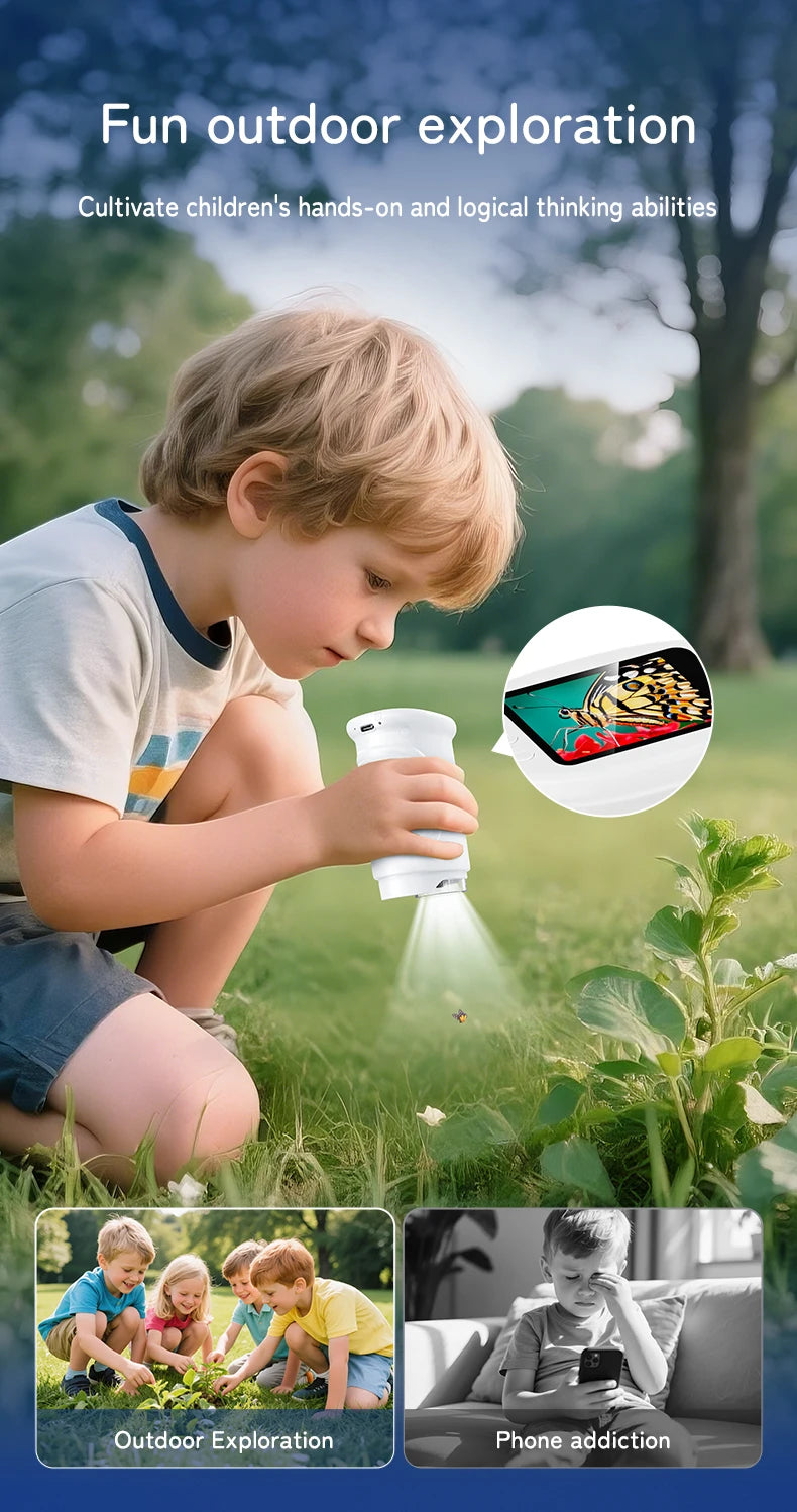 1000X Pocket Microscope for Kids with 4K 2.0" Screen