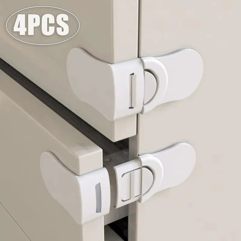 CowLost | 4pcs-multi-functional-cabinet-door-lock-anti-pinching-hand-refrigerator-lock |1