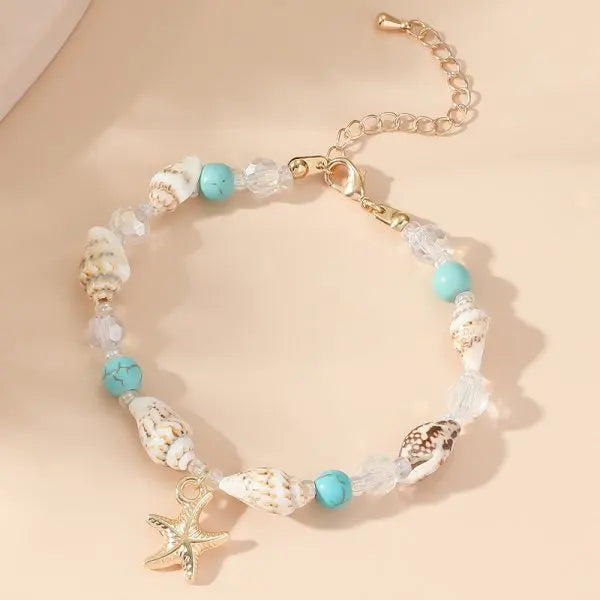 CowLost | bohemian-beach-sea-shell-conch-starfish-bracelet-for-women-girl-fashion-adjustable-beaded-bangles-summer-party-jewelry-gifts |10