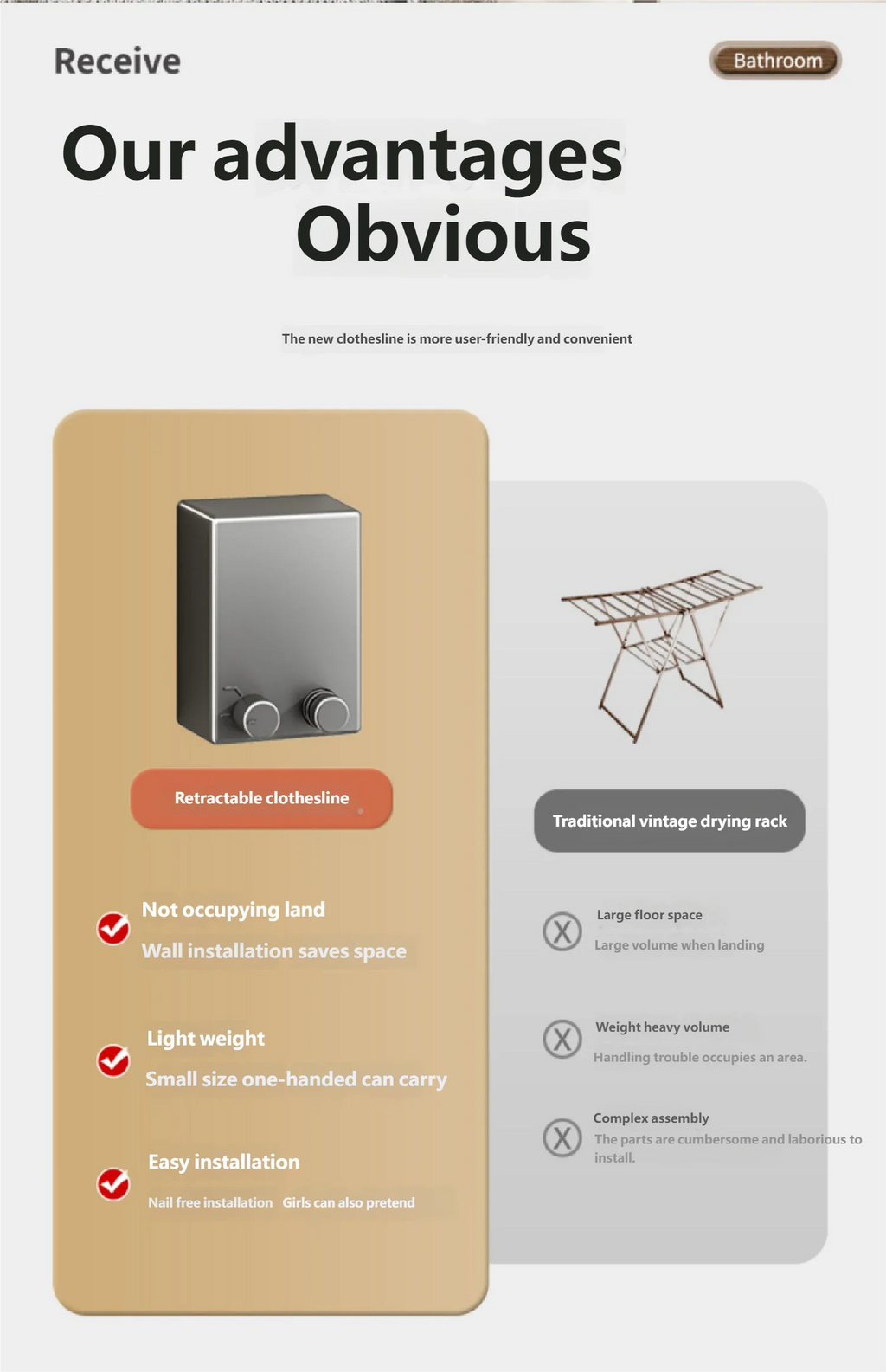 CowLost | paint-product_id-retractable-stainless-steel-space-saving-clothesline-drying-rack |8