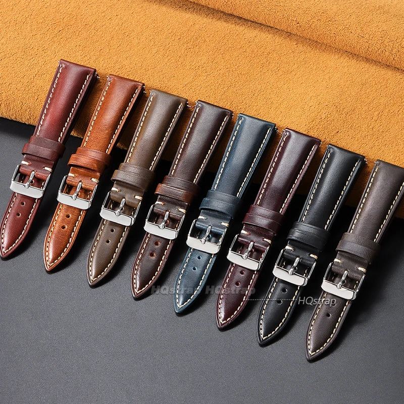 CowLost | bracelets-product_id-vintage-oil-wax-cowhide-leather-watch-strap-18-22mm-quick-release-pin-buckle-bracelet |2