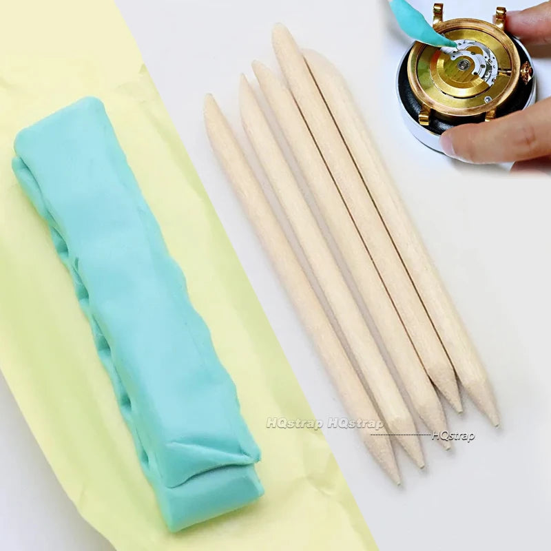 Watch Cleaning Rubber Putty with Wooden Sticks for Movement Cleaning and Repair Tool