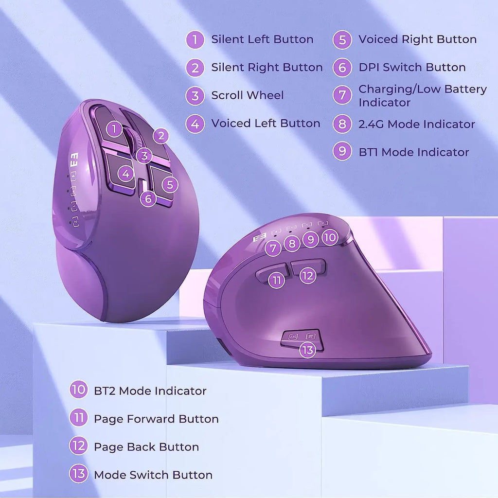 CowLost | product_id-seenda-ergonomic-rechargeable-bluetooth-5-0-2-4g-wireless-vertical-mouse-for-mac-windows-purple |8