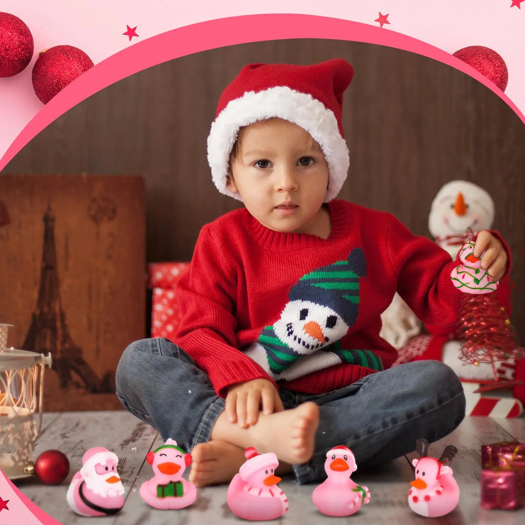 CowLost | product_id-6-12-24pcs-pink-rubber-duck-toys-bulk-mini-ducks-for-christmas-birthday-shower-party-favors-decoration |4