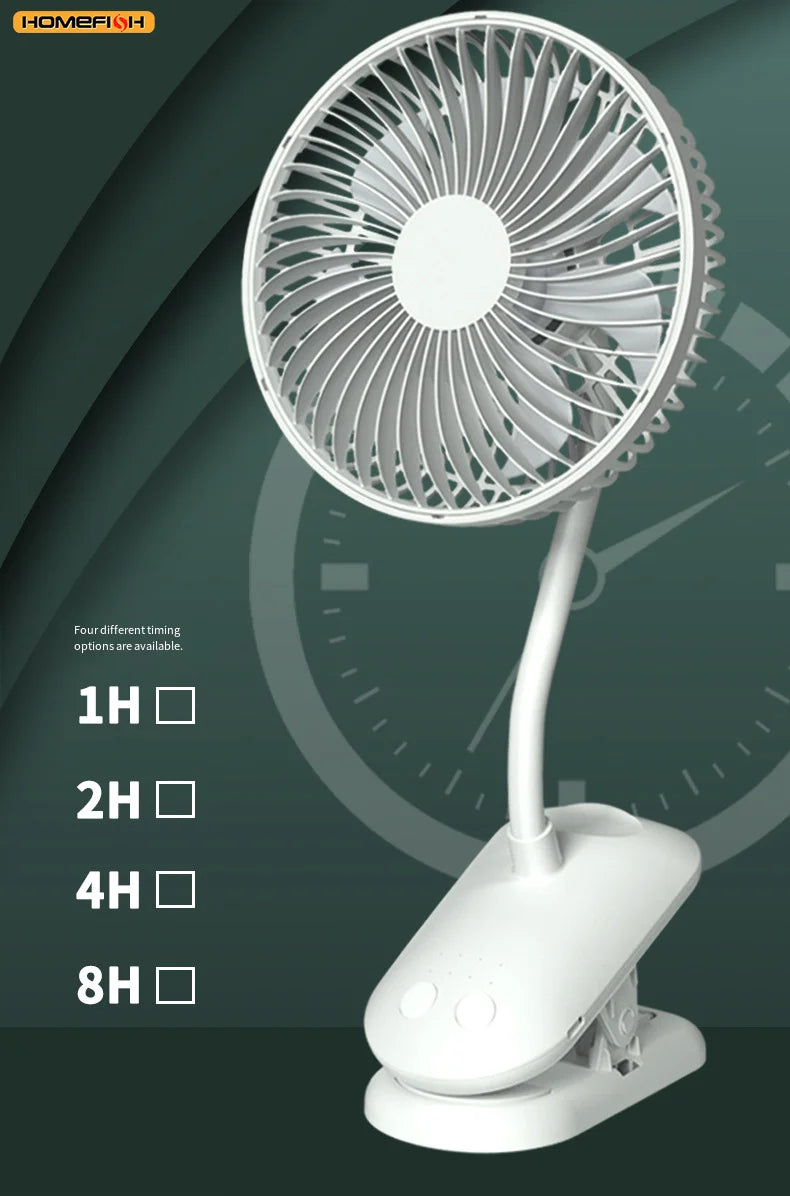 CowLost | product_id-homefish-3600mah-portable-clip-fan-4-gears-quiet-720-rotatable-battery-fan |21