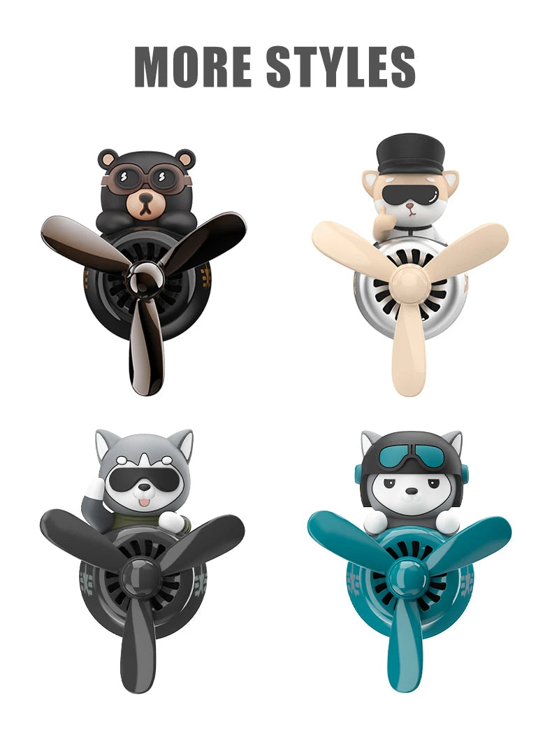 CowLost | product_id-rotating-pilot-bear-car-air-freshener-vent-clip-ocean-scent-diffuser |9