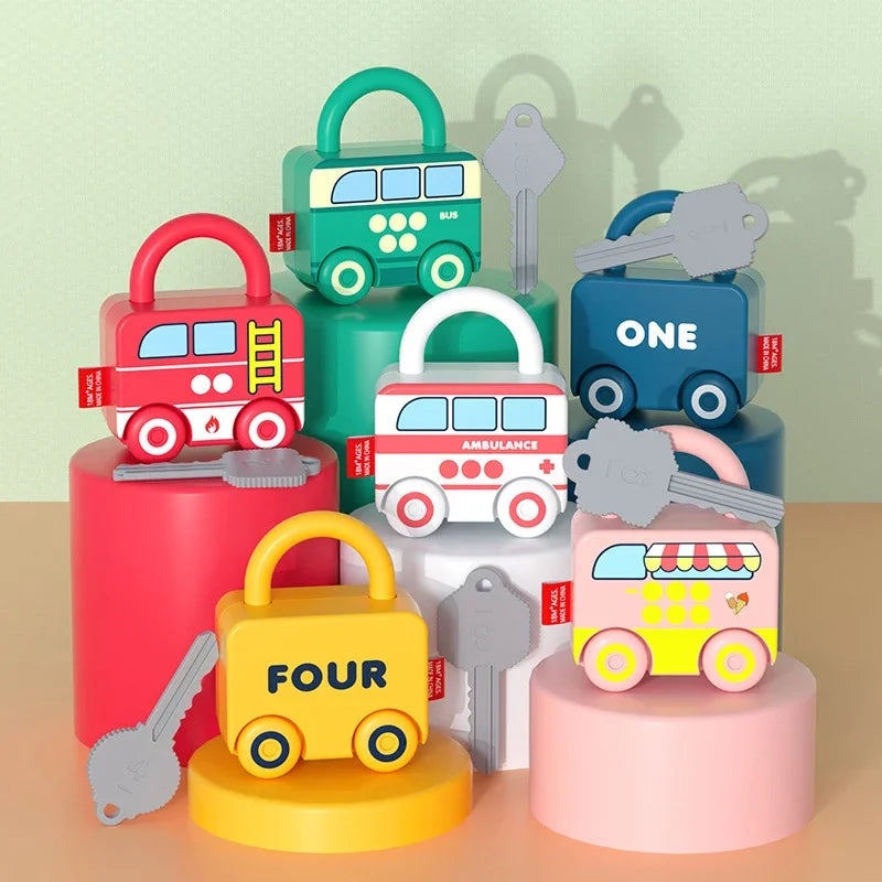 Montessori Baby Learning Lock with Key Number Matching Educational Toy for Kids 1-3 Years