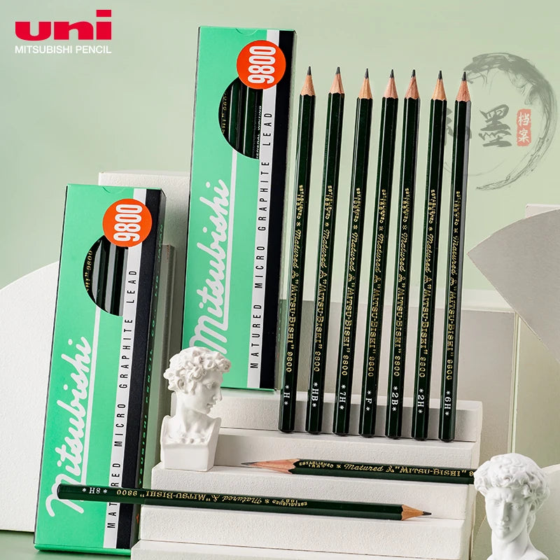 CowLost | product_id-uni-japanese-12pcs-9800-hb-14b-professional-sketch-pencil-set |1