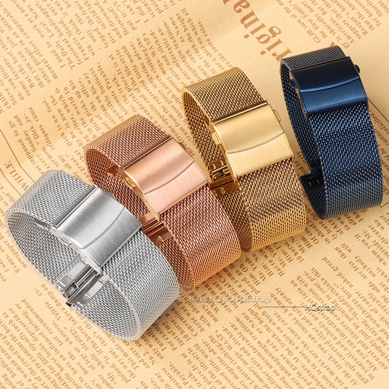 CowLost | product_id-milanese-stainless-steel-watch-band-12-24mm-universal-strap-with-folding-buckle-in-black-gold-rose-gold-steel |2