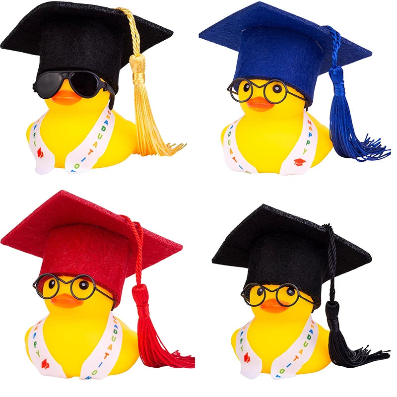 CowLost | product_id-graduation-rubber-duck-car-ornament-set-with-mini-hat-and-glasses |1