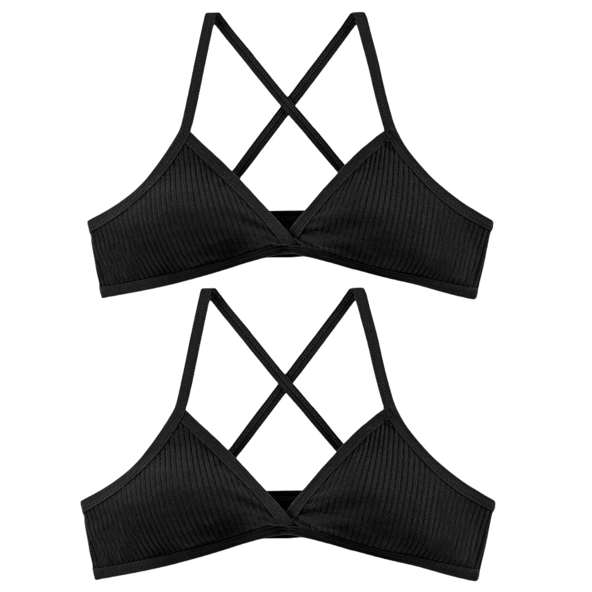 CowLost | product_id-2pcs-wireless-v-neck-1-3-cup-push-up-bras-for-women-breathable |19