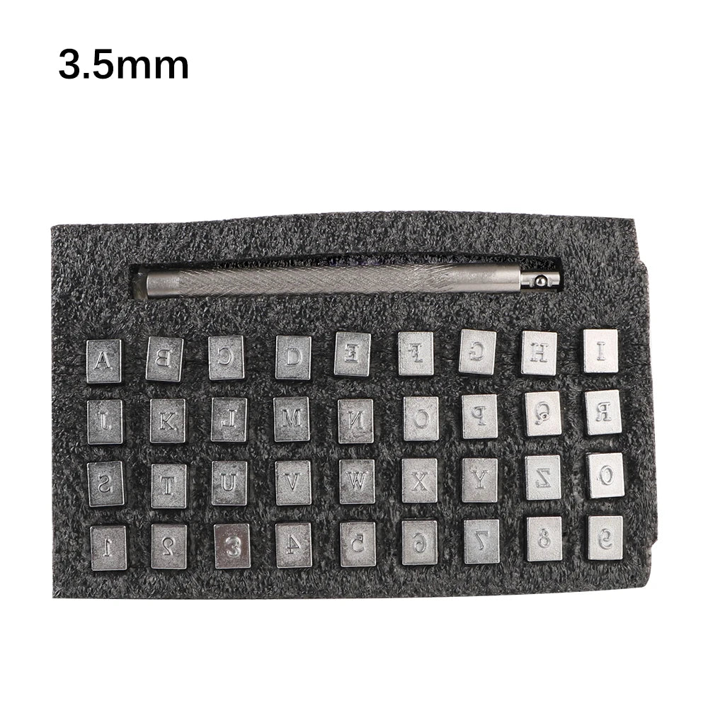 CowLost | 37pcs-letters-stamping-kit-3-5mm-6-5mm-metal-alphabet-number-leather-leather-embossed-tools-stamp-punch-tools |8