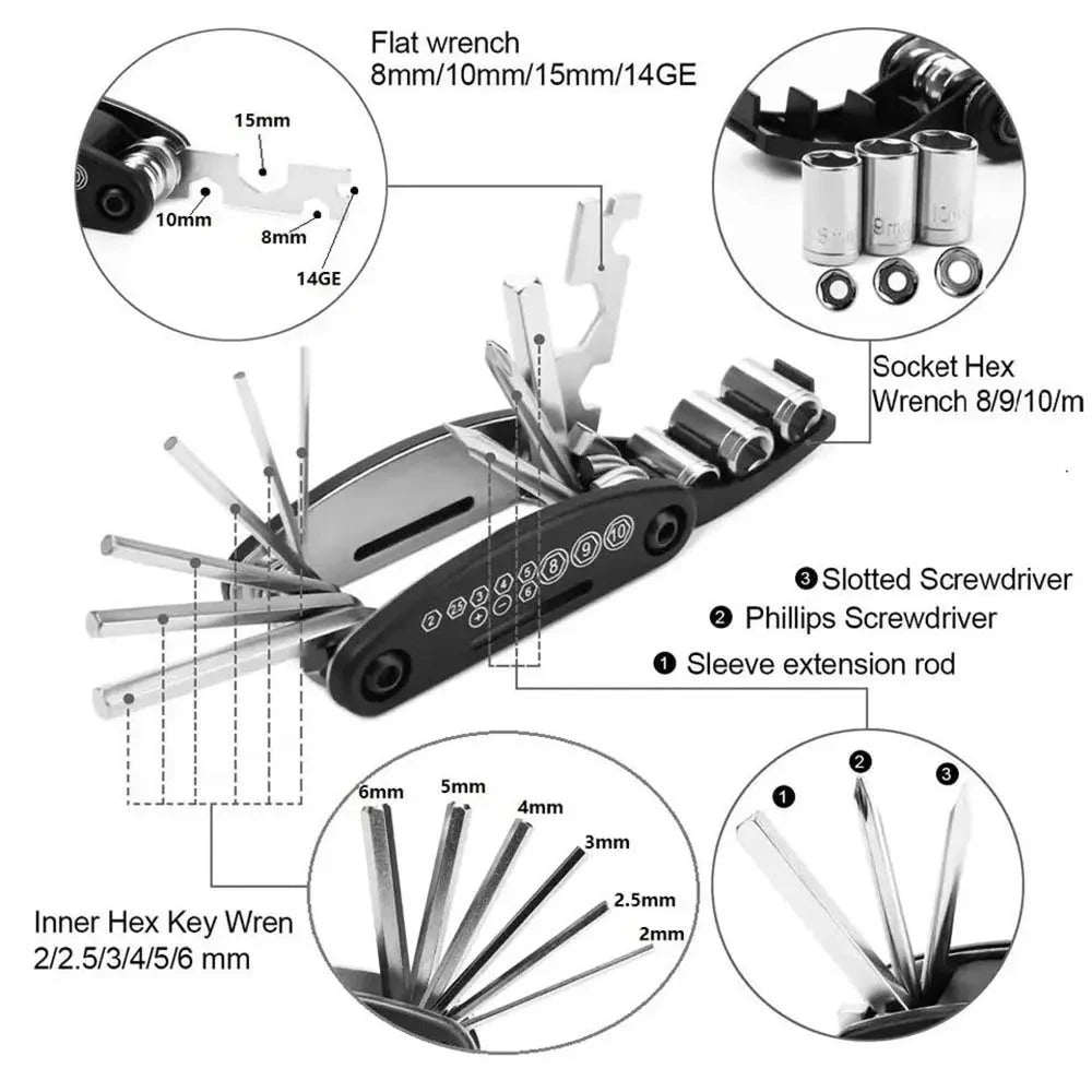 CowLost | product_id-16-in-1-portable-mountain-bike-multi-tool-wrench-screwdriver-repair-kit |2