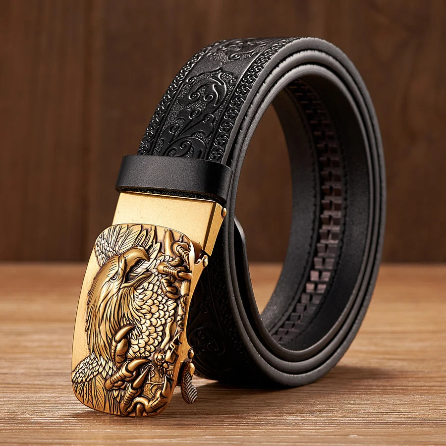 CowLost | 3-5cm-eagle-automatic-buckle-belt-emboss |5