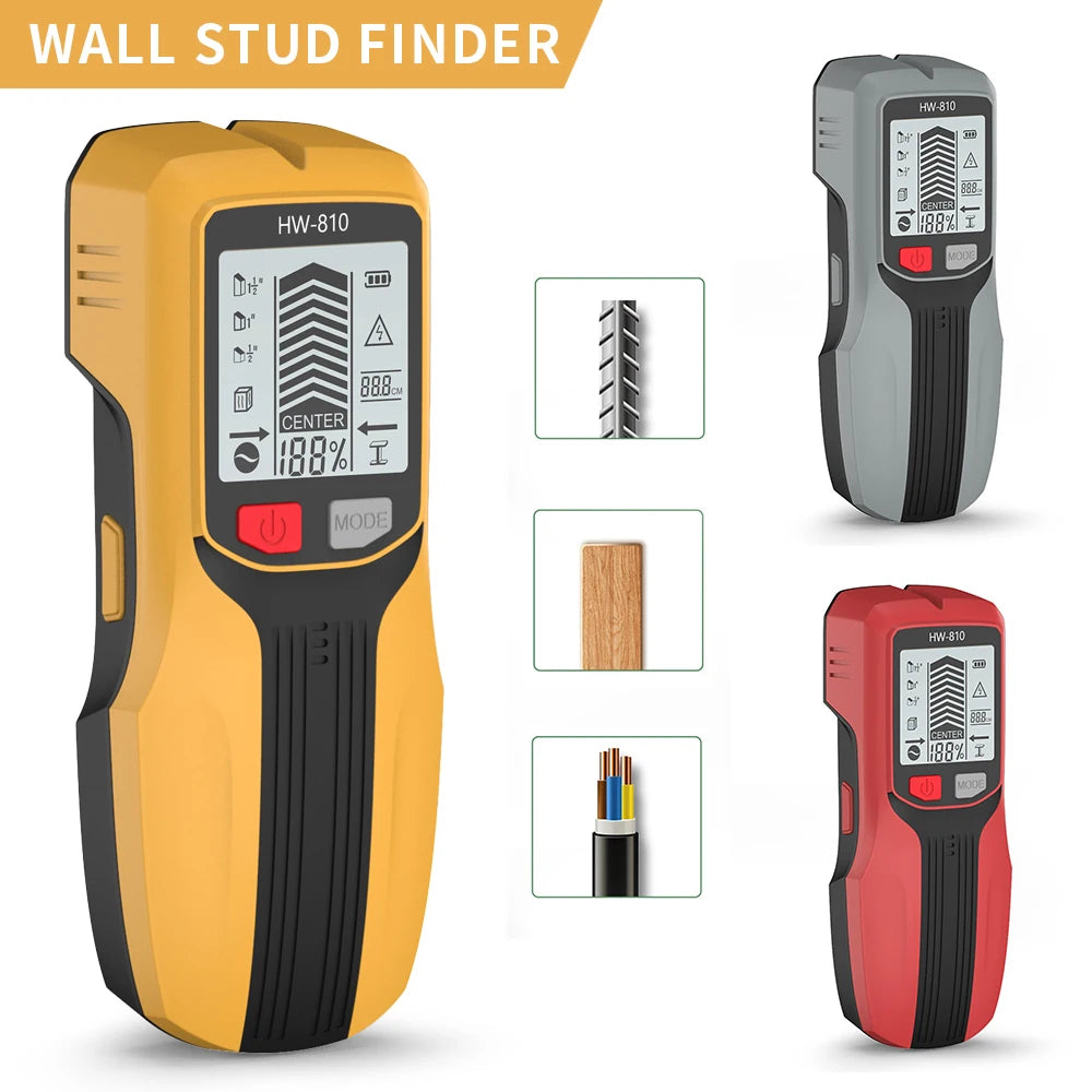 Handheld 6-in-1 Metal Detector Wall Stud Finder Digital Scanner with LCD Display