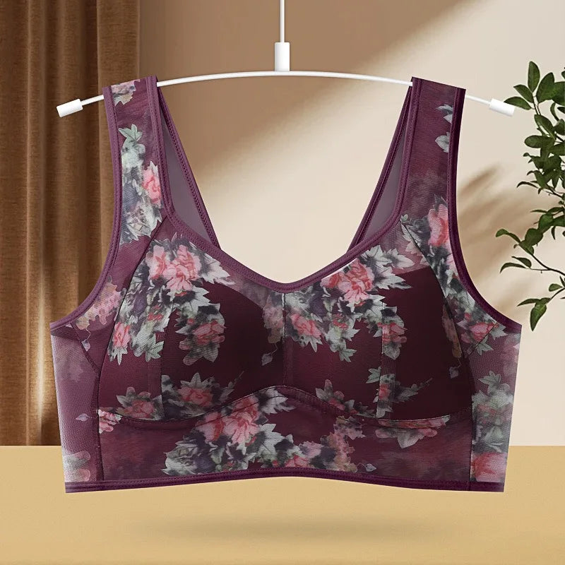 CowLost | product_id-plus-size-seamless-wire-free-bra-with-fixed-3-4-cup-and-gathered-design-for-women |12