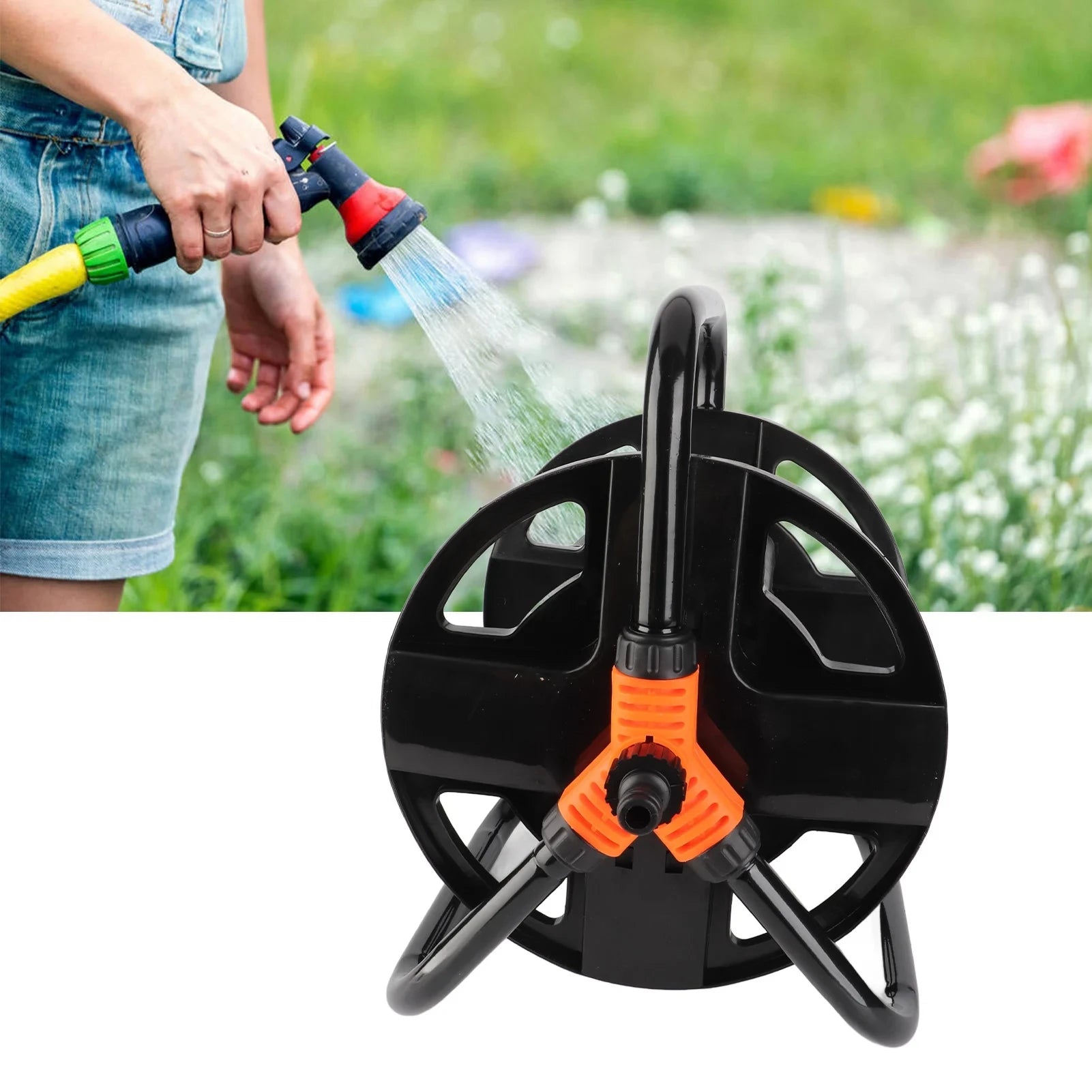 CowLost | diy-hose-reel-portable-water-pipe-storage-rack-single-arm-pipe-coiler-garden-supplies |15