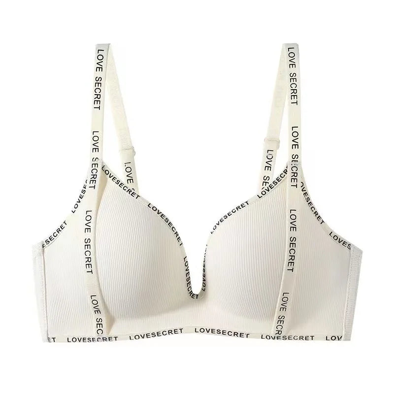 CowLost | product_id-wire-free-gathered-bra-for-small-breasts-with-adjustable-straps-and-no-steel-rings |9