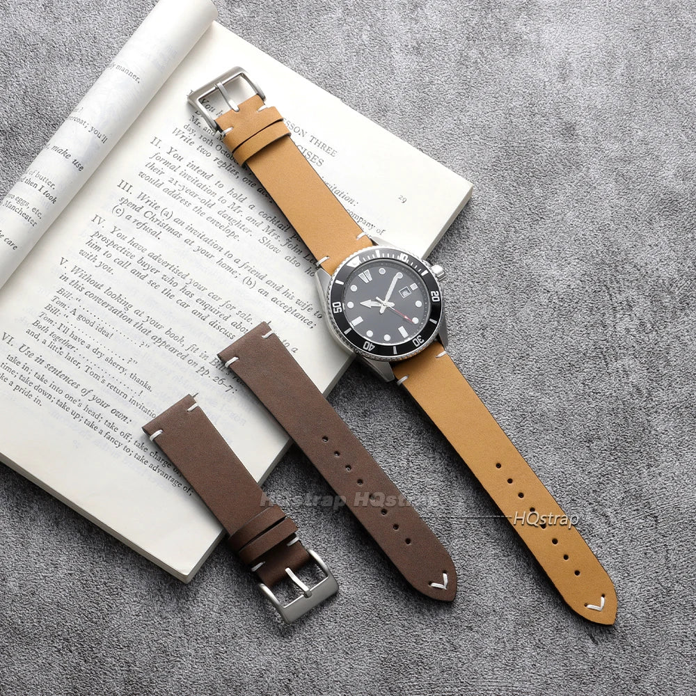 CowLost | product_id-vintage-quick-release-leather-watch-band-18mm-20mm-22mm-unisex-cowhide-strap-handmade-stitching |3