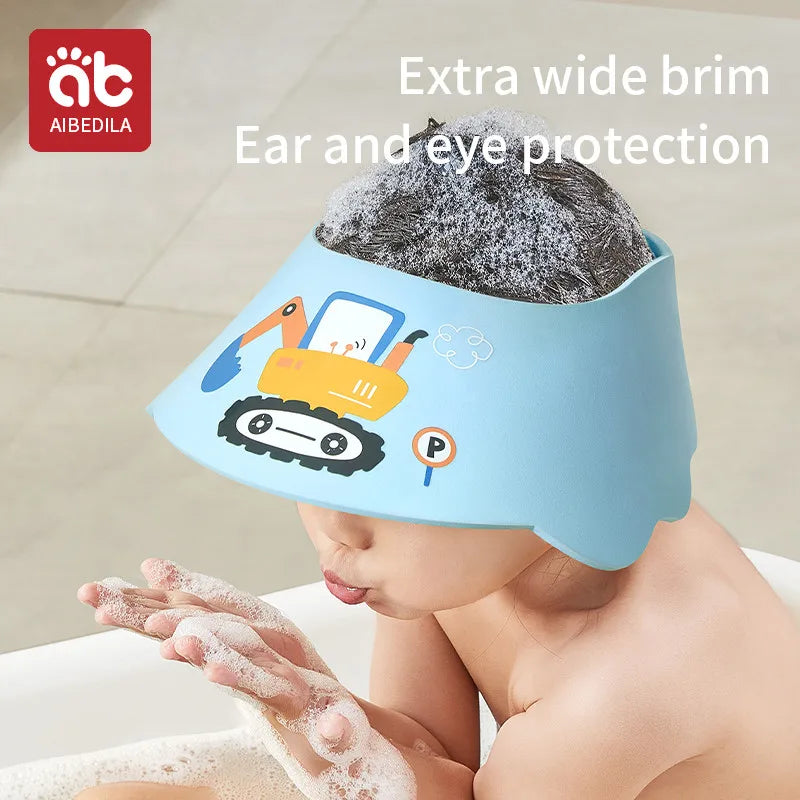 CowLost | aibedila-baby-shower-cap-adjustable-waterproof-ear-protection-shampoo-hat |5