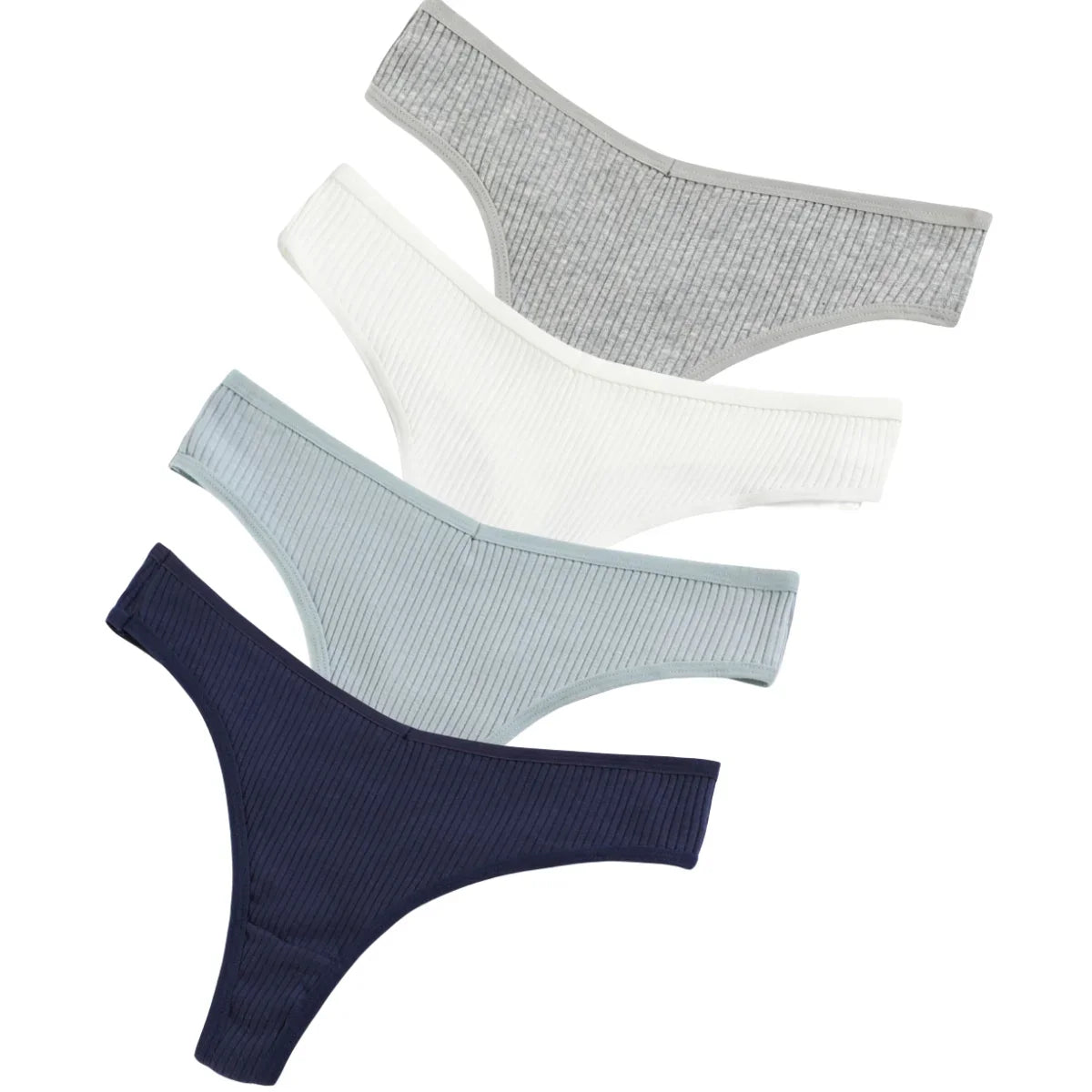 CowLost | product_id-4pcs-women-cotton-low-rise-solid-color-v-waist-g-string-thongs-m-xxl |32