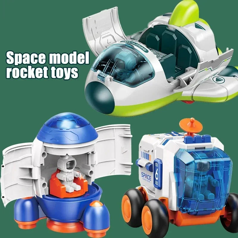 Children's Space Puzzle Toy Car Astronaut Rocket Model Gift for Boys