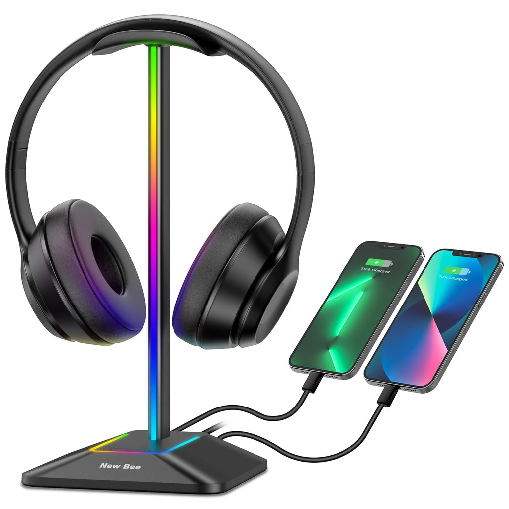 CowLost | mobile-phone-cases-new-bee-z8-rgb-headphone-stand-with-usb-ports |8